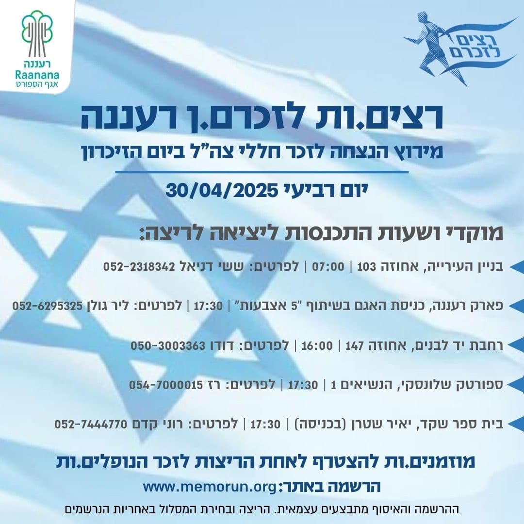 אגף הספורט - עיריית רעננה 